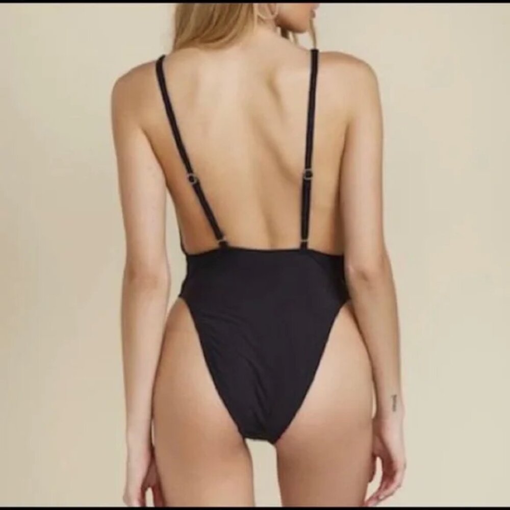 Dippin Daisy's High Cut Deep V One Piece Swimsuit Size S